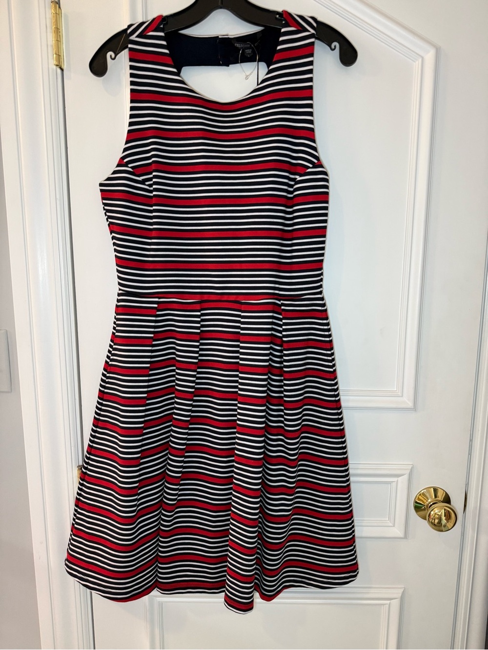 NWT Felicity & Coco Striped Fit & Flare Dress | Size Large